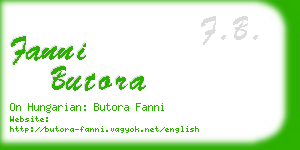 fanni butora business card